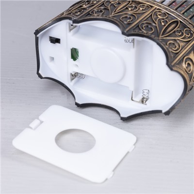 Светодиодная фигура «Фонарь с Дедом Морозом и оленями» 13×25.5×8 см, пластик, батарейки ААх3 (не в комплекте), USB, свечение тёплое белое