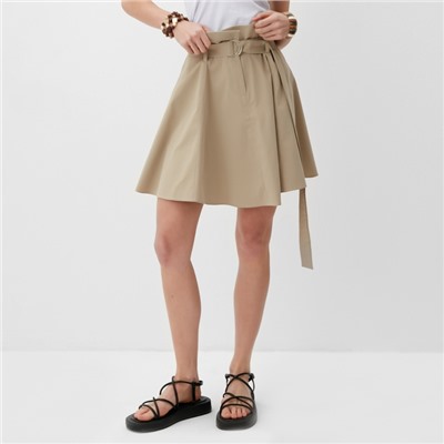 Юбка мини женская MINAKU: MINAKU: Safari, бежевая, размер 44