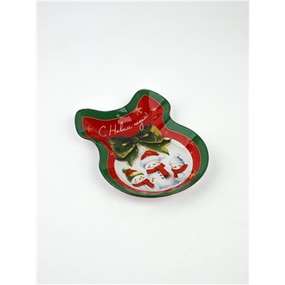 Тарелка новогодняя плоская «С Новым годом!», 13.5×18 см