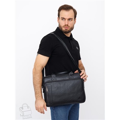 Портфель мужской кожаный 0991Z black Zinimsk в Новосибирске
