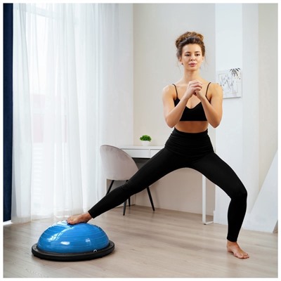 УЦЕНКА Полусфера BOSU гимнастическая ONLYTOP, 58×25 см, с насосом, синяя