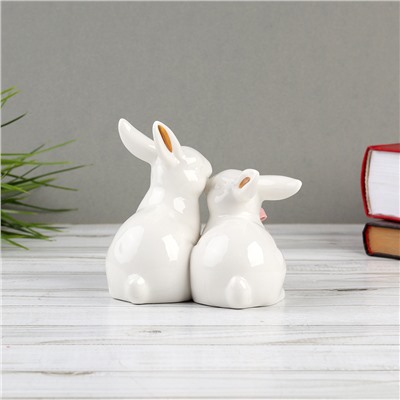 Фигурка Кролики с бантиком 10 см / 19179 /уп 36/