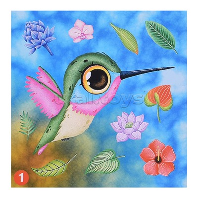 Аппликация наклейками по номерам. В тропиках