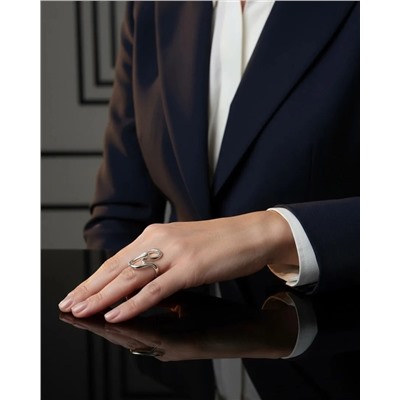 Кольцо с белым серебрением