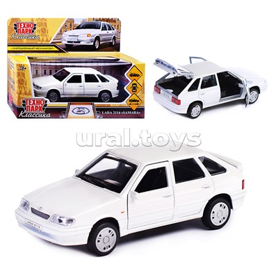 Машина металл LADA -2114 "Samara" 12 см, (двер, баг, белый) инерц., в коробке