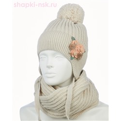 02-73-S Комплект для девочки (шапка+снуд) (52-54)