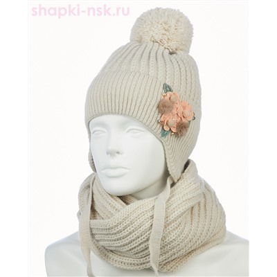 02-73-S Комплект для девочки (шапка+снуд) (52-54)