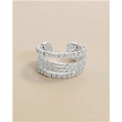 Кольцо с белым серебрением