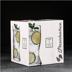 Стаканы Amorf, 400 мл, 4 шт., стекло, прозрачные