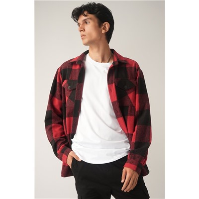 Мужская теплая рубашка в клетку Happyfox