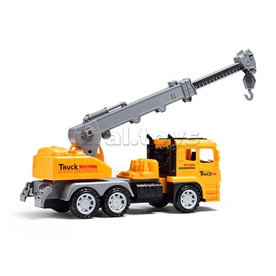 Машина "Автокран" с дорожными знаками, в коробке