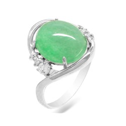 Кольцо из серебра нефрит, СПН4204