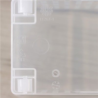 Контейнер для хранения на колёсиках, 6 л, 35.5×13×20 см, с ручкой, пластик, прозрачный