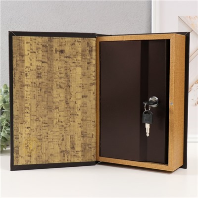 Шкатулка книга - сейф «Китайский дракон», дерево, искусственная кожа, тиснение, золото 27×18×7 см