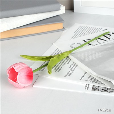 Цветок искусственный Тюльпан 32 см розовые / GR-057 /уп 10/100/1200/латекс