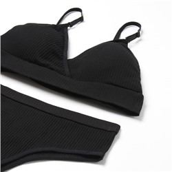 Комплект нижнего белья женский (топ, трусы) Collorista, чёрный, размер 42-44