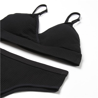 Комплект нижнего белья женский (топ, трусы) Collorista, чёрный, размер 42-44