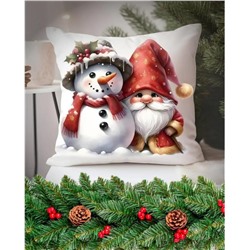 Наволочка декоративная новогодняя 45х45 на молнии, без наполнения