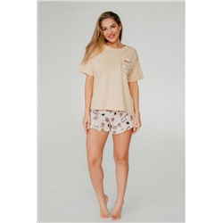 Пижама женская домашняя Тигрята бежевый (Бежевый)
