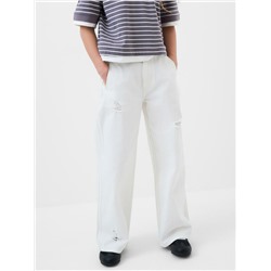 Брюки текстильные джинсовые для девочек