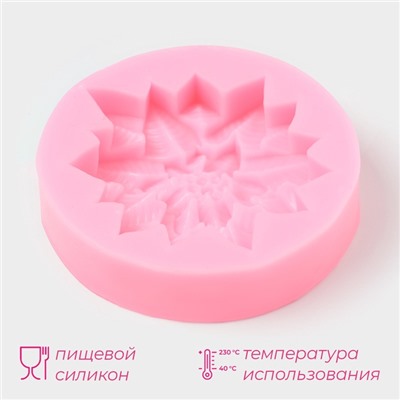 Молд для заливки шоколада Доляна «Многолистник», силикон, 6.3×6.3×1.7 см, розовый