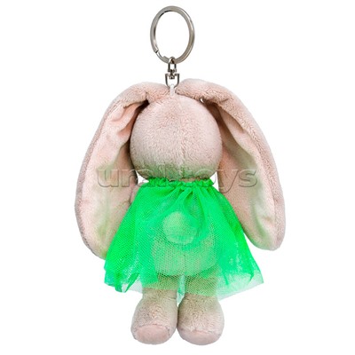 Брелок Зайка Ми в зелёном платье, с морковкой