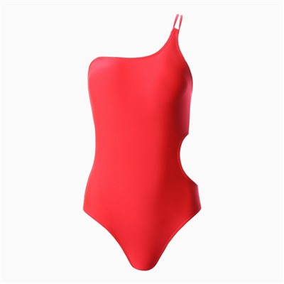 Купальник женский слитный на одно плечо, размер 48, розовый