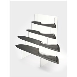 Подставка под ножи 15×15×25 см, 4 места, оргстекло 2 мм, прозрачный, В ЗАЩИТНОЙ ПЛЁНКЕ