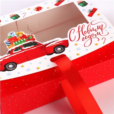 Коробка подарочная новогодняя складная «С Новым годом!» 16.5×12×5 см
