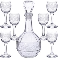 MS134+500-07-01 Набор 7пр графин 0,5л/рю-60мл (х4)