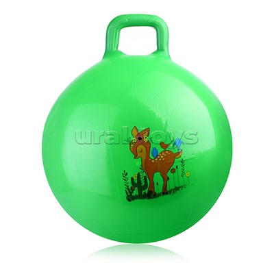 Мяч с ручкой 55см "В мире животных" (цвет в ассортименте)