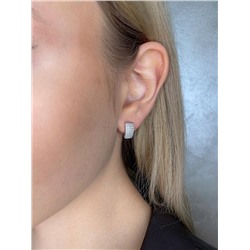 Серьги из серебра с фианитами родированные 925 пробы с-7210р200