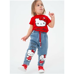 Брюки детские текстильные джинсовые для девочек