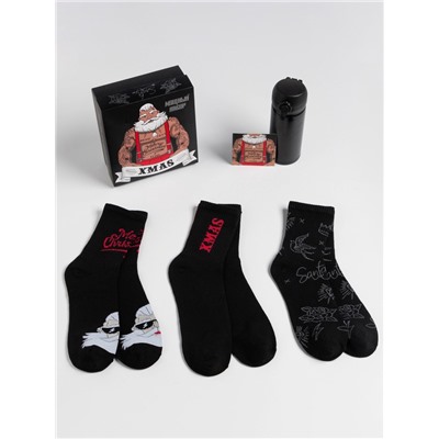 Набор подарочный новогодний термос и носки KAFTAN Xmas, размер 41-44 (27-29 см)
