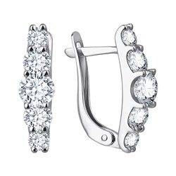 Серьги из серебра куб.циркон., Л-10081