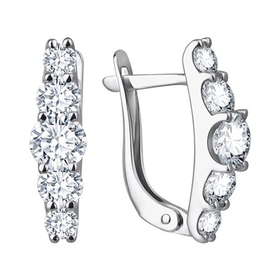Серьги из серебра куб.циркон., Л-10081