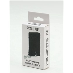 Натуральная пемза для педикюра, с подвесом, 10×6 см, в коробке, коричневая