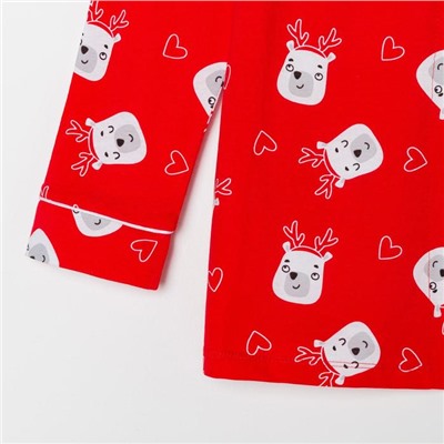 Пижама новогодняя женская (рубашка, брюки) KAFTAN Мишки, красная, размер 52-54