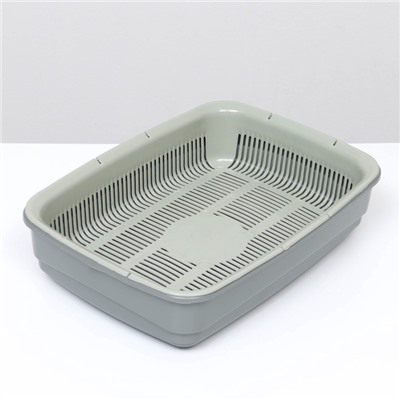 Лоток большой с сеткой Atlantis «Стандарт», 42×31×10 см, серый