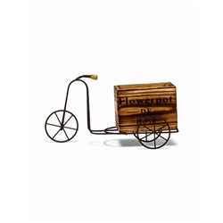 Декоративное кашпо для цветов «Велосипед», 23×8×12 см, дерево, металл, Greengo