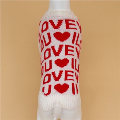 Свитер для животных ILOVEYOU, XS (ДС 17, ОШ 17, ОГ 23-37 см)