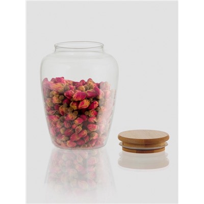 Банка для хранения «Эко. Кубышка», 750 мл, 10.5×14.5 см, с бамбуковой крышкой, стекло