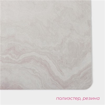 Коврик для дома Доляна «Мрамор», влаговпитывающий, 49×79 см, розовый