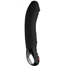 Чёрный вибратор Big Boss Black Line - 23,5 см.