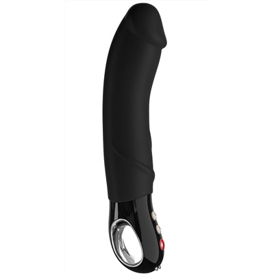 Чёрный вибратор Big Boss Black Line - 23,5 см.