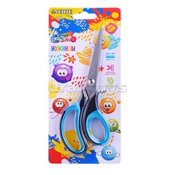 Ножницы детские "Cosmo" 17 см, двухцветные прорезиненные кольца c лепестками, в картонном блист
