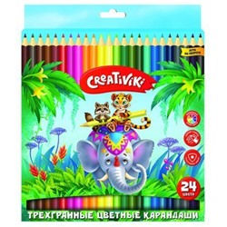 Карандаши 24цв трехгранные КЦТ24КР Creativiki
