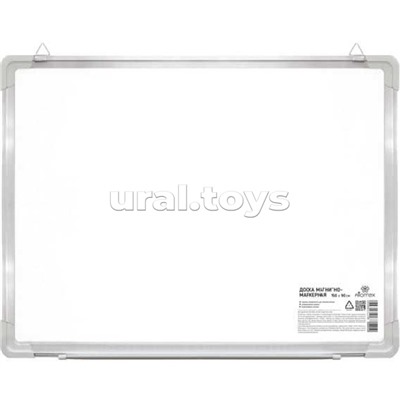 Доска магнитно-маркерная белая "Attomex" 1500x900 мм, с гальванизированным стальным листом на задней стороне, алюминиевая полка для маркеров, открытое крепление, термоусадочная пленка