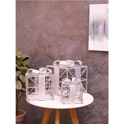 Фигура световая «Кубы серые», 25×20×15 см, 90 LED, батарейки ААх8 (не в компл.), свечение тёплое белое