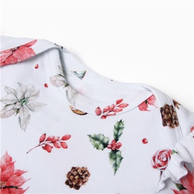 Боди детское MINAKU Winter, рост 62-68 см, белое